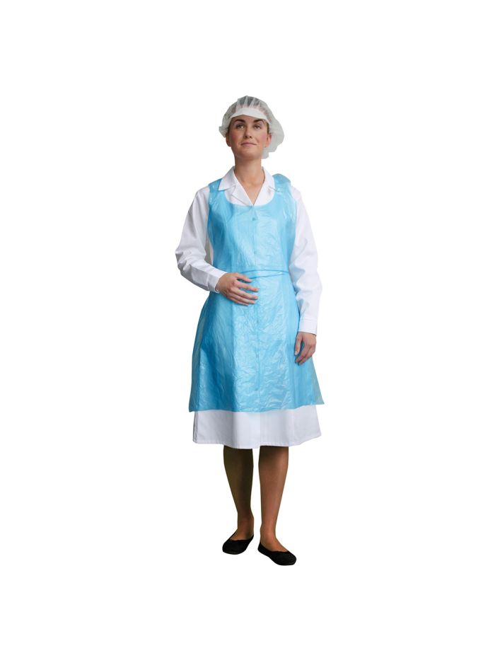 Disposable PE Bib Apron, , U, Blue