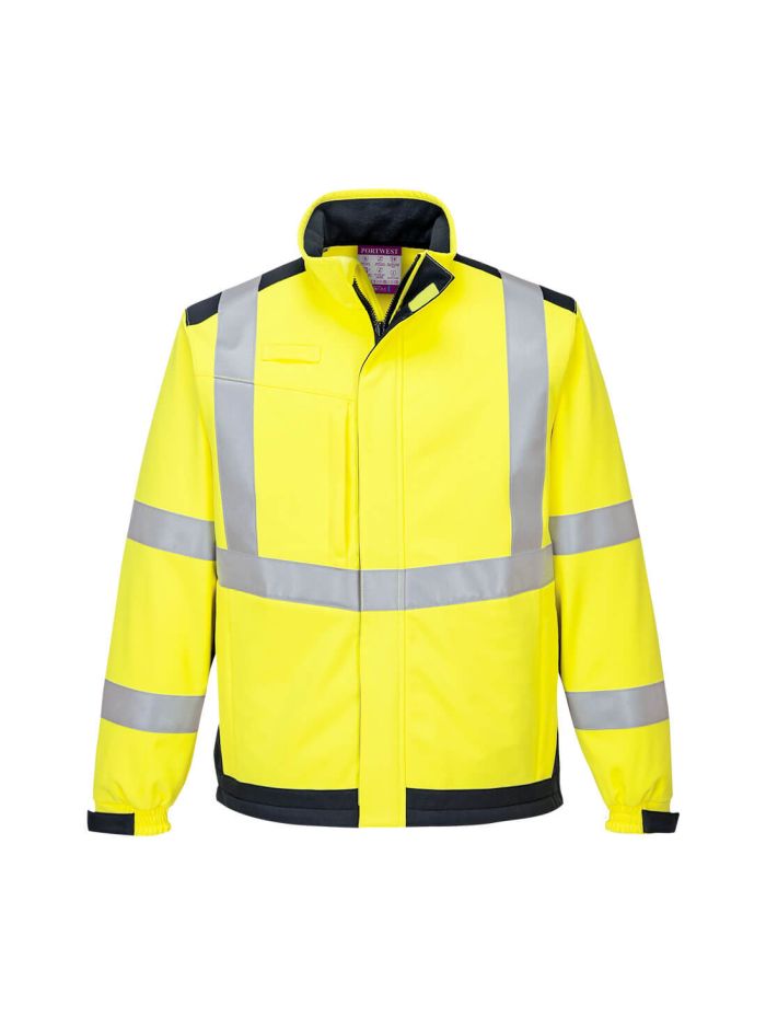 Modaflame Multi Norm Arc Softshell Jacket, 4XL, R, Yellow/Navy