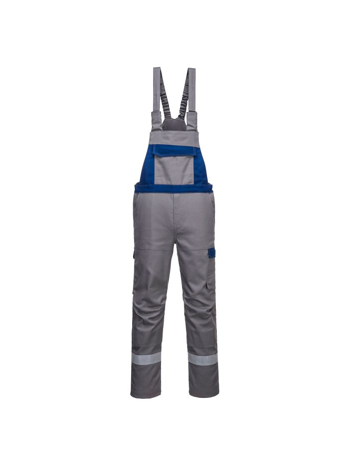 Bizflame Ultra Two Tone Bib & Brace, L, R, Grey