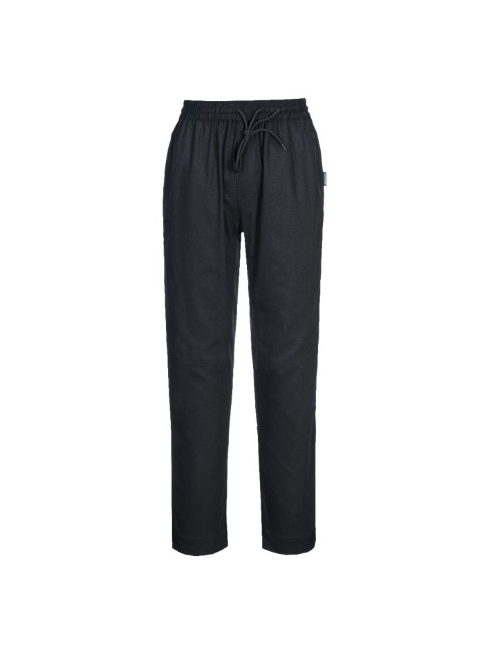 Cotton Mesh Air Chef Trouser, L, R, Black