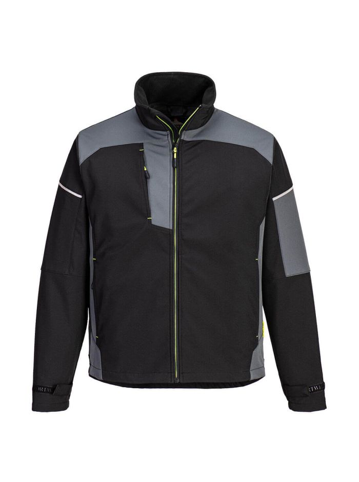 PW3 SOFTSHELL JACKET (3L), L, R, Black/Zoom Grey