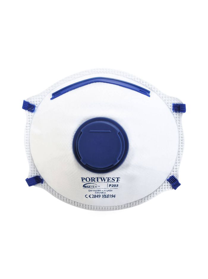 FFP2 Valved Dolomite Respirator (Pk10), , R, White
