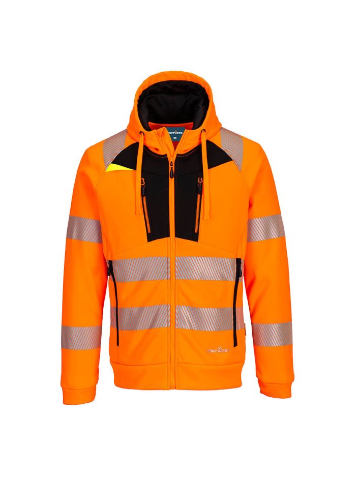 DX4 Hi-Vis Hoodie, 4XL, R, Orange/Black