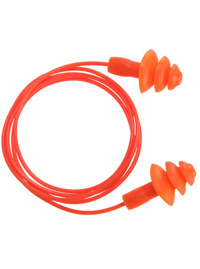 Reusable Corded TPR Ear Plugs (Pk50), , R, Orange