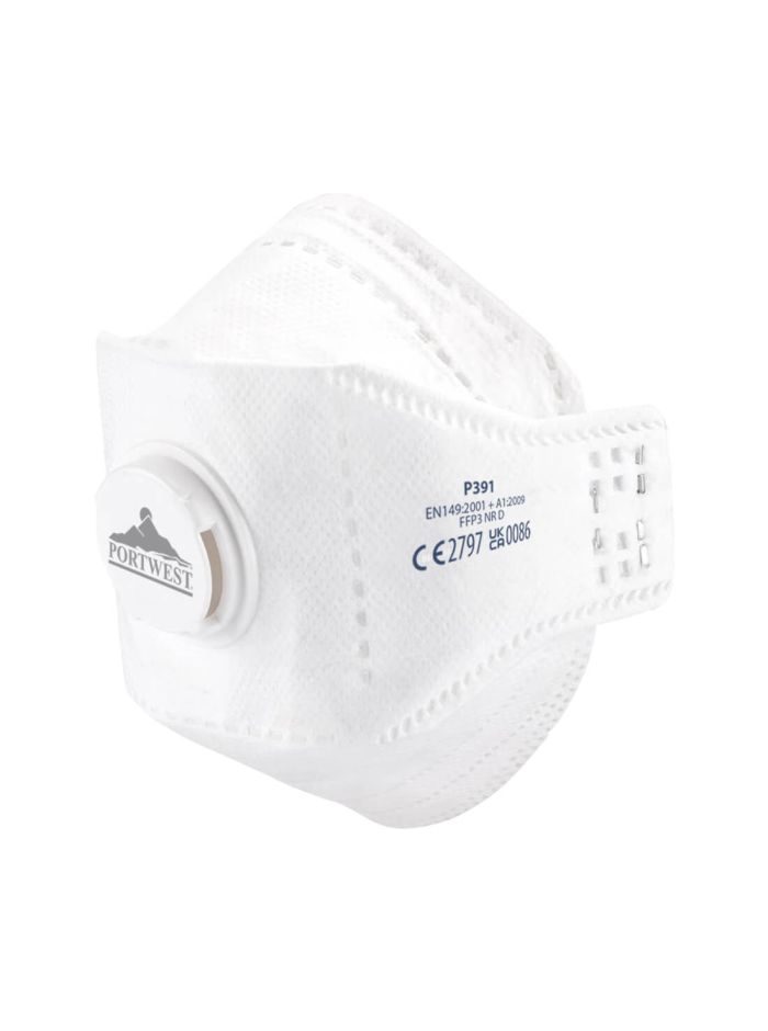 EAGLE FFP3 Valved Dolomite Fold Flat Respirator (Pk10), , R, White