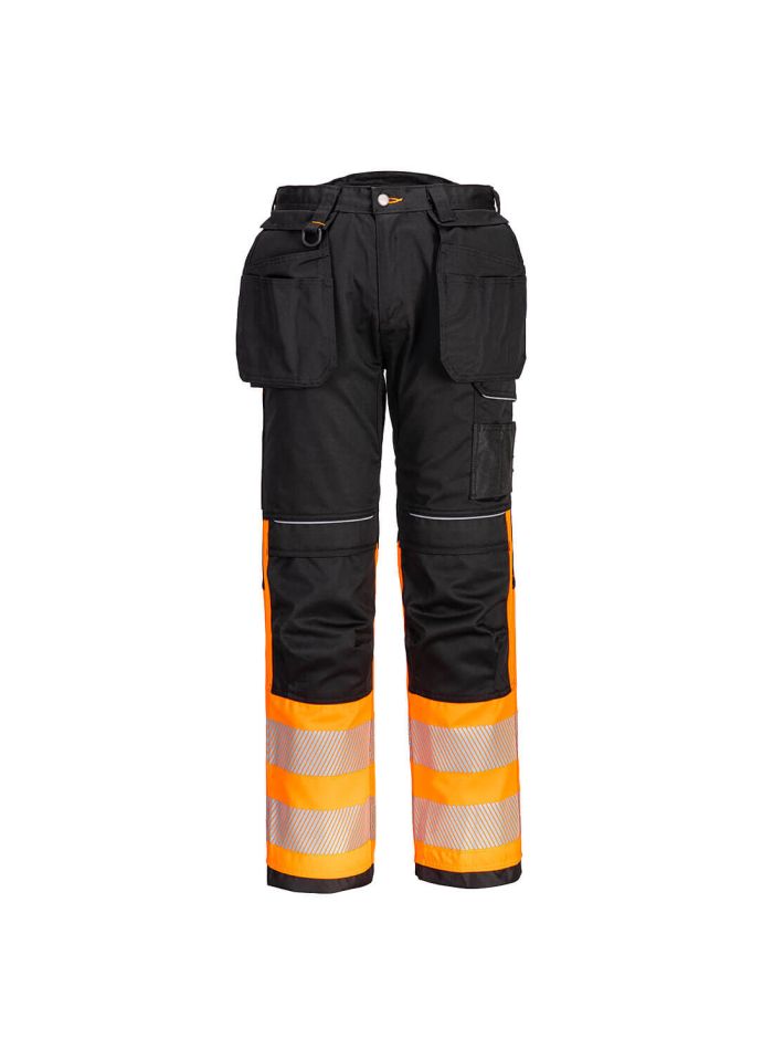 PW3 Hi-Vis Holster Pocket Class 1 Trouser, 28, R, Orange/Black