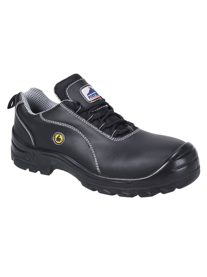 Portwest Compositelite ESD Leather Safety Shoe S1, 37, R, Black