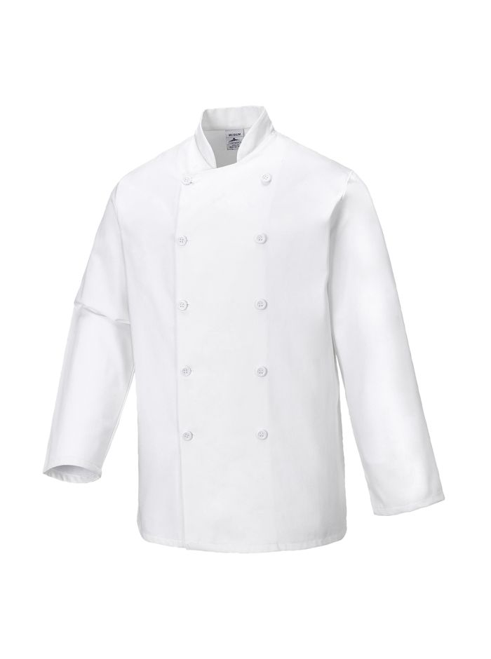 Sussex Chefs Jacket L/S, L, R, White