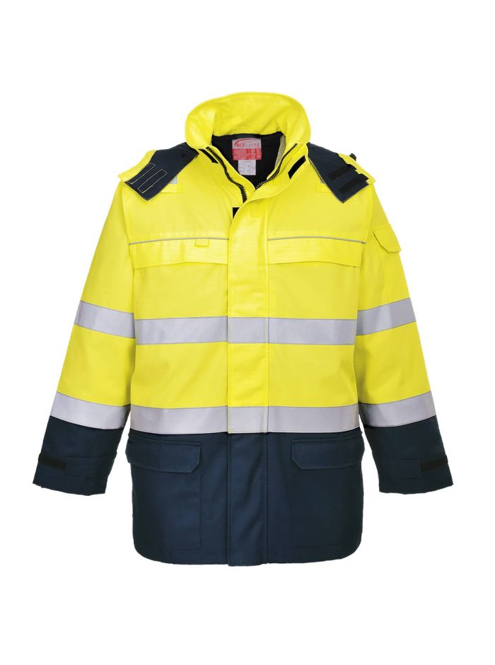 Bizflame Multi Arc Hi-Vis Jacket, L, R, Yellow/Navy
