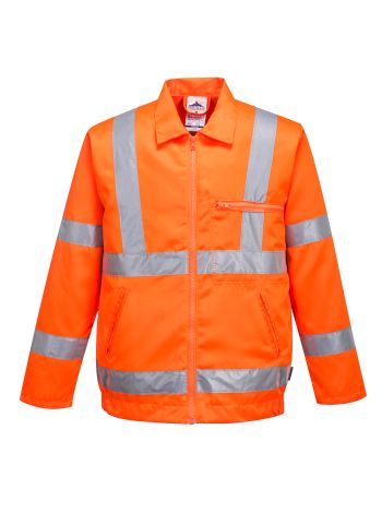 Hi-Vis Poly-Cotton Bomber Jacket , L, R, Orange
