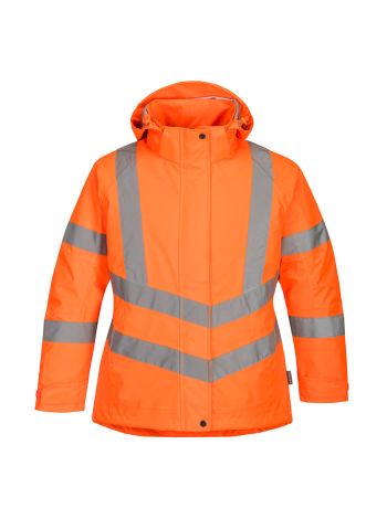 Hi-Vis Women's Winter Jacket, L, R, Orange