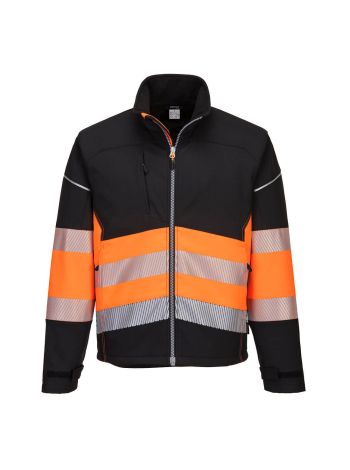 PW3 Hi-Vis Class 1 Softshell (3L), 4XL, O, Black/Orange