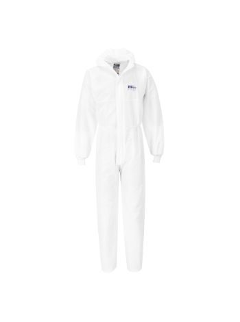 BizTex SMS Coverall With Knitted Cuff Type 5/6, 4XL, R, White