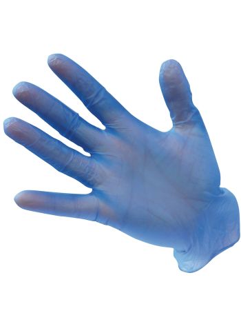 Powder Free Vinyl Disposable Glove, L, U, Blue