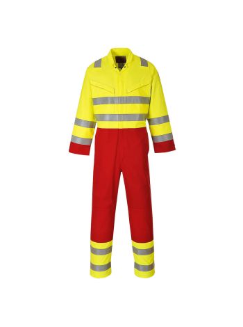Bizflame Services Coverall, L, R, Yellow