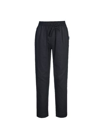 Cotton Mesh Air Chef Trouser, L, R, Black