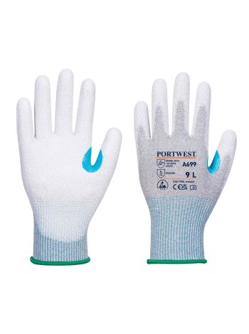 MR13 ESD PU Palm Glove - 12 pack, L, R, Grey/White