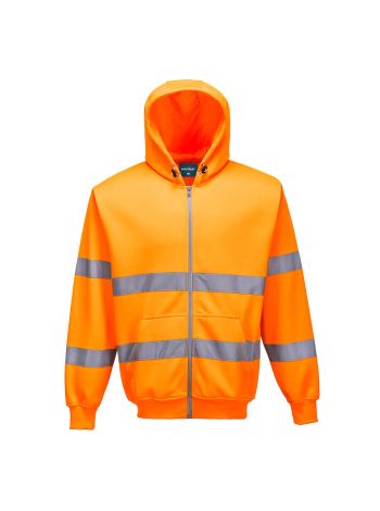 Hi-Vis Zipped Hoodie, 4XL, R, Orange