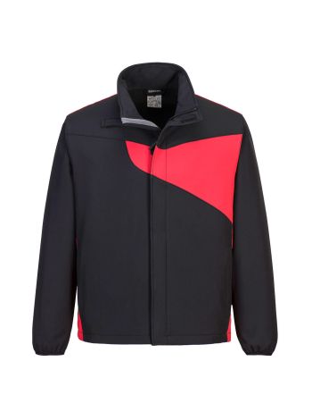 PW2 Softshell Jacket (2L), L, R, Black/Red