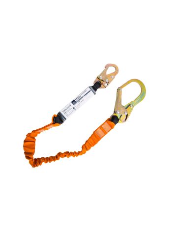 Single 140kg 1.8m Lanyard with Shock Absorber, , R, Black/Orange
