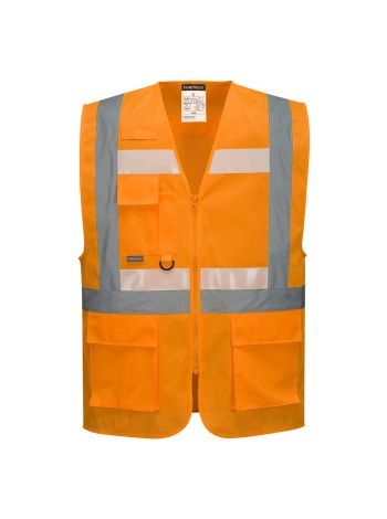 Glowtex Ezee Zip Executive Vest, XXL, R, Orange