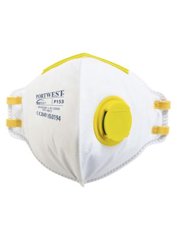 FFP1 Valved Dolomite Fold Flat Respirator (Pk20), , R, White