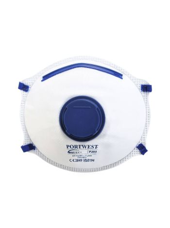 FFP2 Valved Dolomite Respirator (Pk10), , R, White