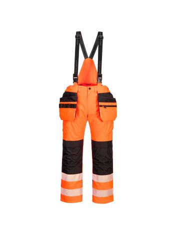 PW3 Hi-Vis Rain Bib and Brace, L, R, Orange/Black