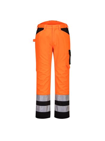 PW2 Hi-Vis Service Trouser, 28, R, Orange/Black