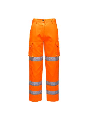 Hi-Vis Women's Three Band Work Trouser, L, R, Orange