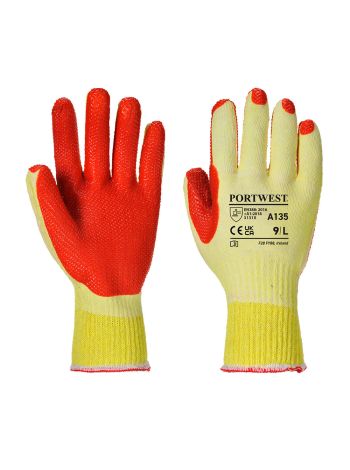 Tough Grip Glove, L, R, Yellow/Orange