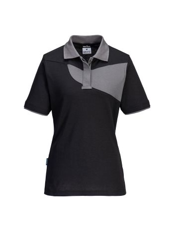 Women's PW2 Polo, L, R, Black/Zoom Grey
