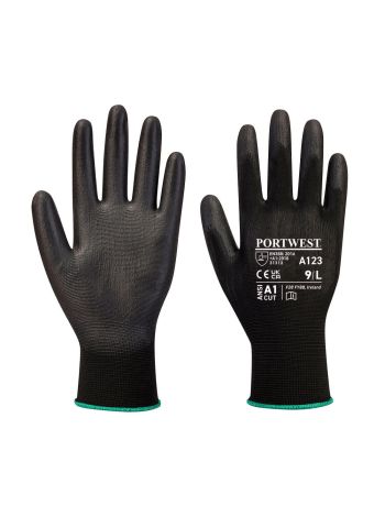 PU Palm Glove Latex Free - Full Carton (144), L, R, Black