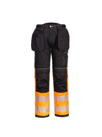 PW3 Hi-Vis Holster Pocket Class 1 Trouser, 28, R, Orange/Black