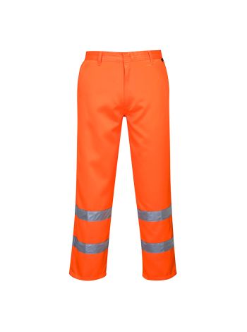 Hi-Vis Poly-Cotton Service Trouser, L, R, Orange