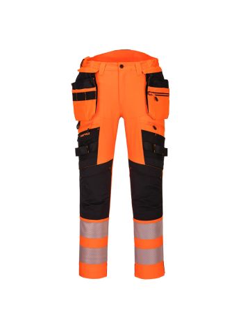 DX4 Hi-Vis Detachable Holster Pocket Trouser, 28, R, Orange/Black
