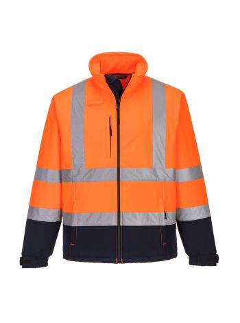 Hi-Vis Contrast Softshell (3L), L, R, Orange/Navy
