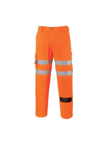 Hi-Vis Rail Work Trouser, 4XL, R, Orange