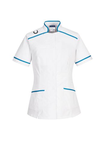 Medical Tunic, L, R, White/Aqua