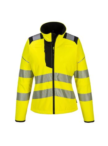 PW3 Hi-Vis Women's Softshell, L, R, Yellow/Black