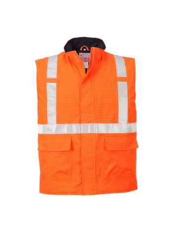 Bizflame Rain Hi-Vis Antistatic FR Bodywarmer, L, R, Orange