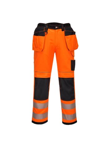 PW3 Hi-Vis Stretch Holster Pocket Trouser, 28, R, Orange/Black