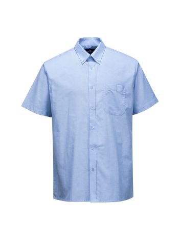 Oxford Shirt, Short Sleeves, 145, U, Blue