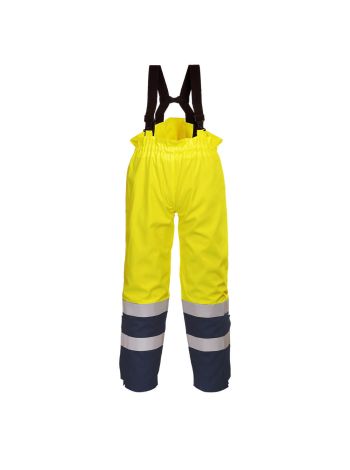 Bizflame Multi Arc Hi-Vis Trouser, L, R, Yellow/Navy