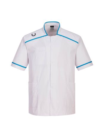 Men's Medical Tunic, L, R, White/Aqua